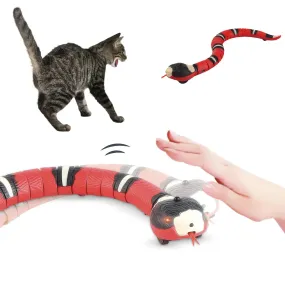 Interactive Automatic Smart Sensing Electronic Snake Play Pet Cat Kitten Dog USB Rechargeable