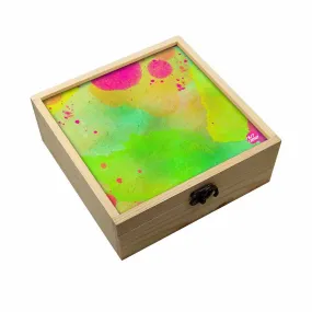 Jewellery Box Makepup Organizer -  Green Watercolor