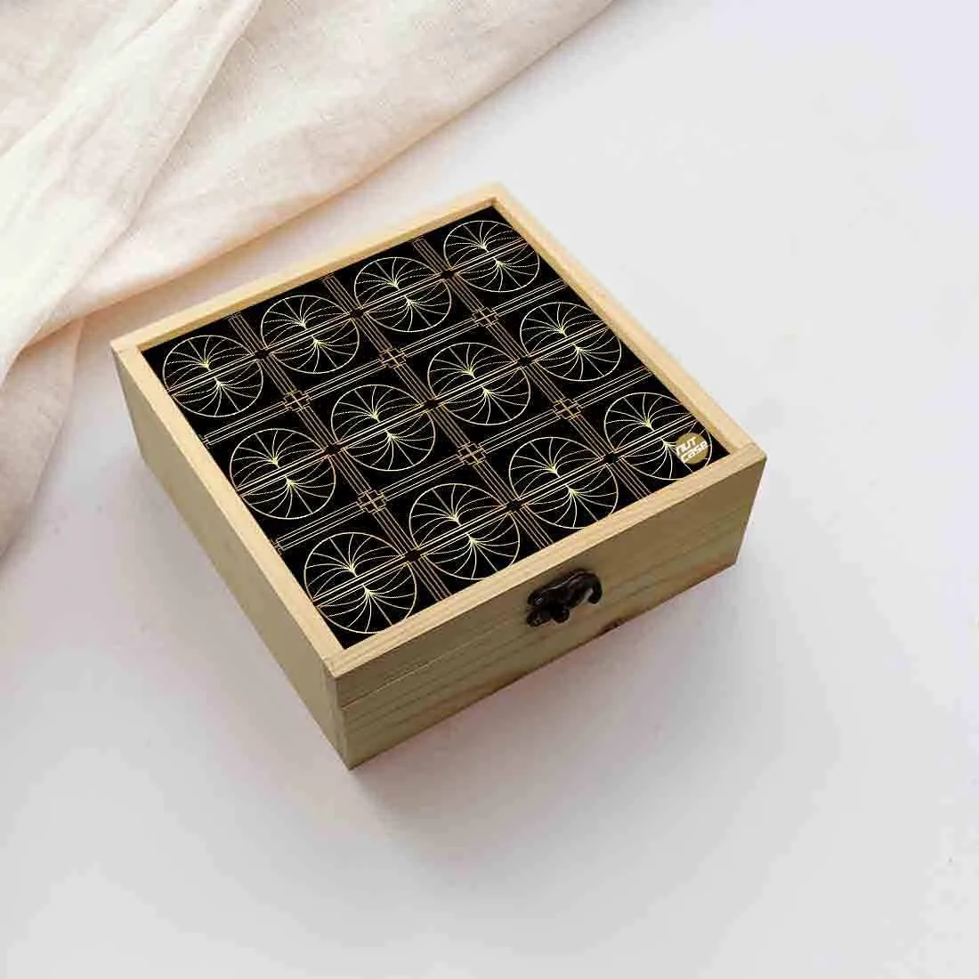 Jewellery Box Wooden Jewelry Organizer -  Geometric Pattern