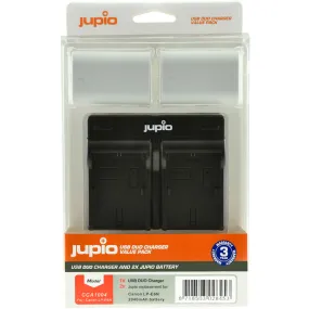 Jupio Kit: 2 x Canon LP-E6N Ultra 2040mAh Batteries   USB Dual Charger