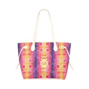 Kaleidoscope Dragonfly Clover Canvas Tote Bag