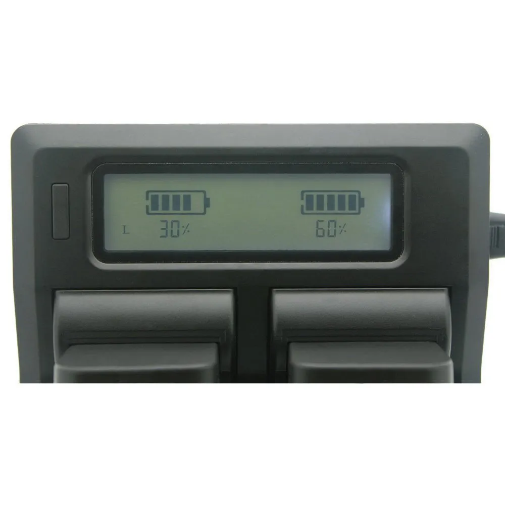 Kapaxen™ Dual-Channel LCD Charger for Sony NP-FW50 Batteries