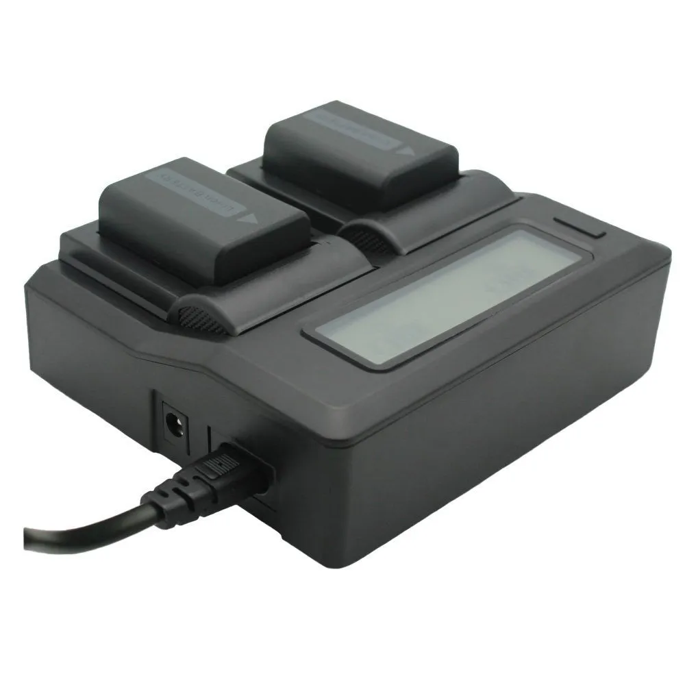 Kapaxen™ Dual-Channel LCD Charger for Sony NP-FW50 Batteries