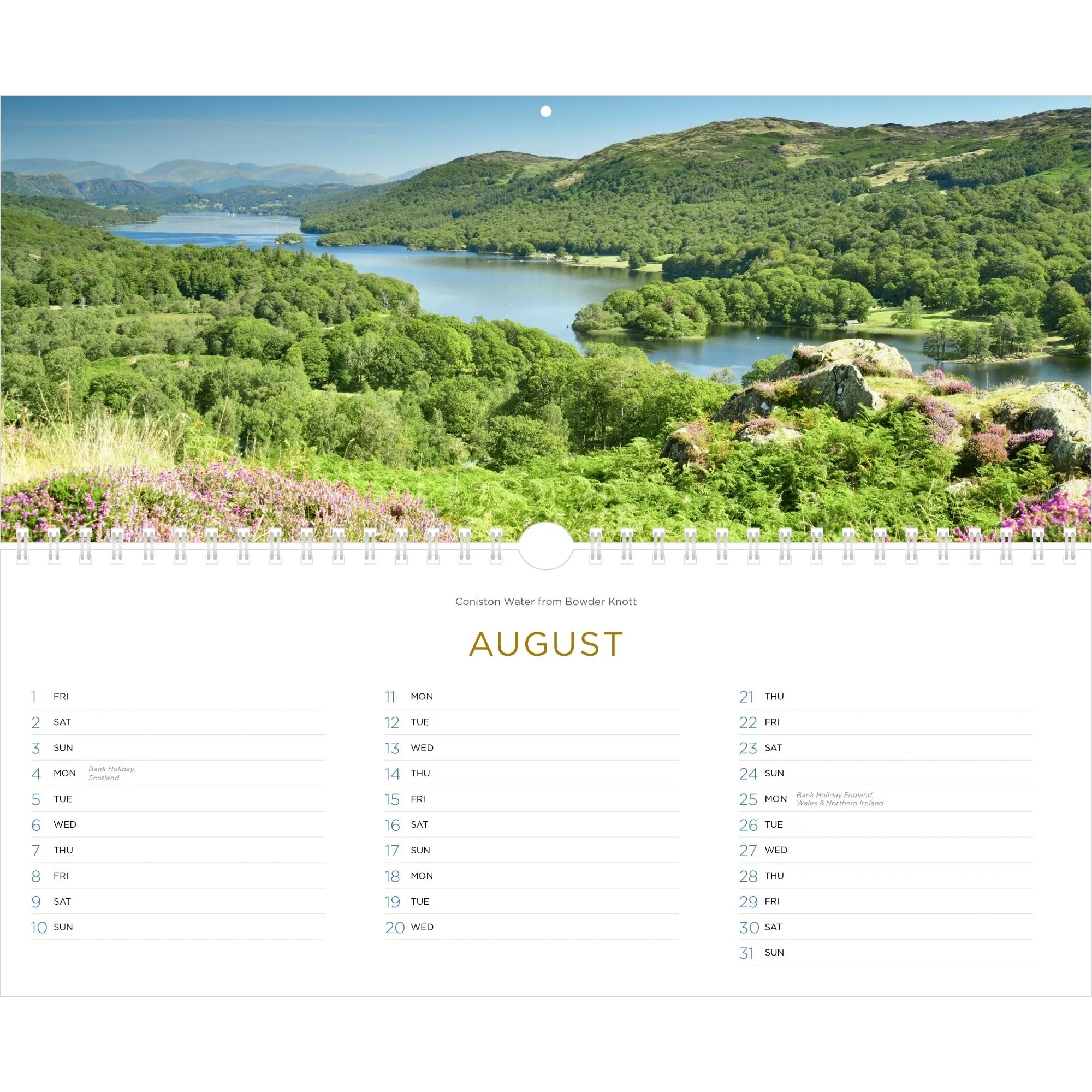 Lake District Panoramic Calendar 2025