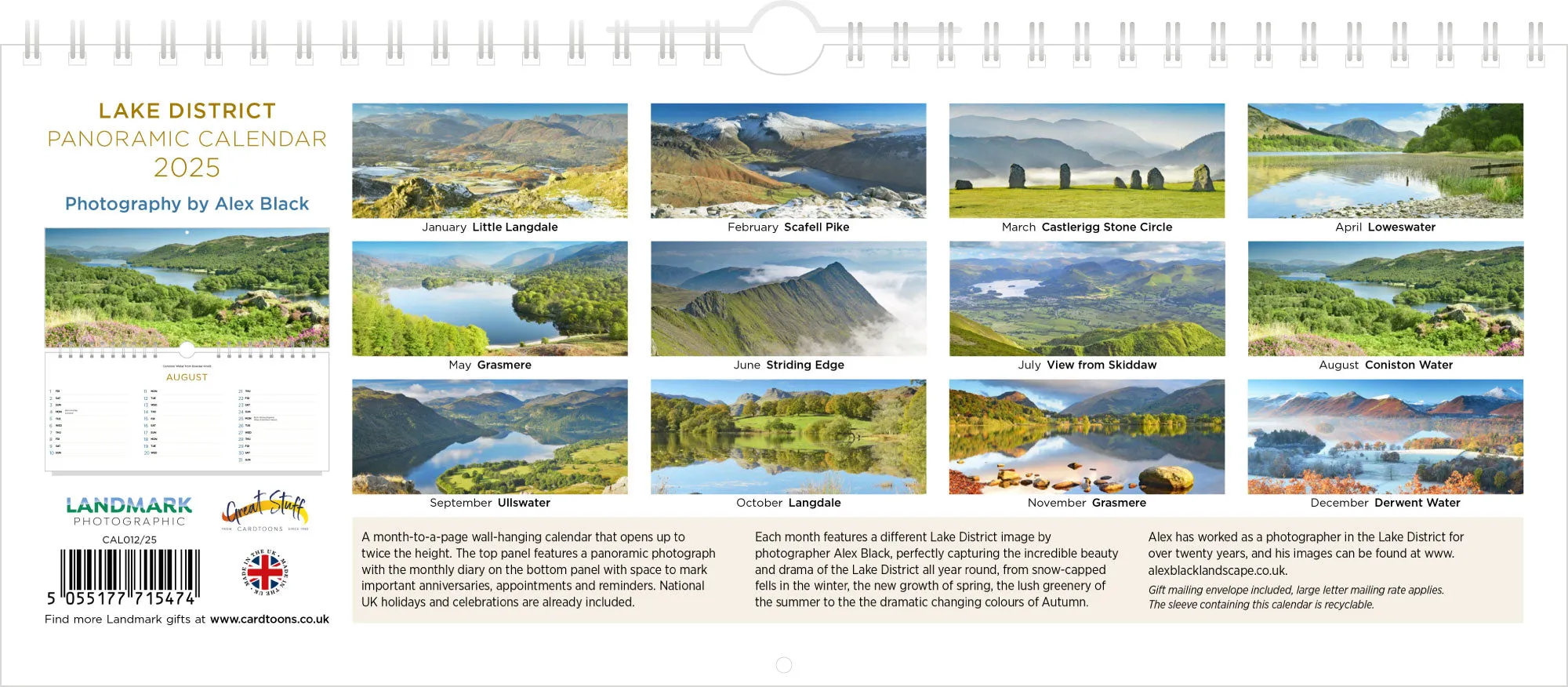 Lake District Panoramic Calendar 2025