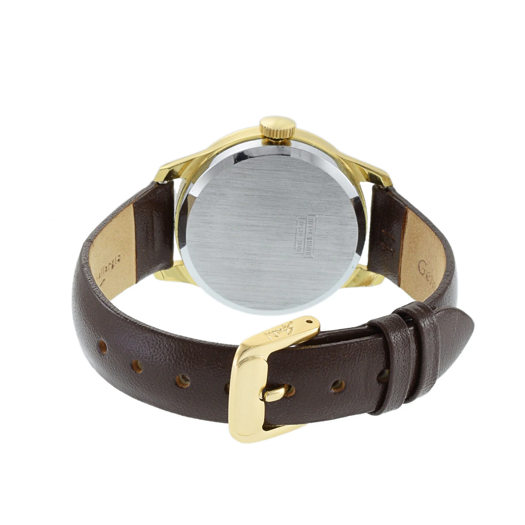 Laussane Gold Top Watch Leaf Pattern Bezel.