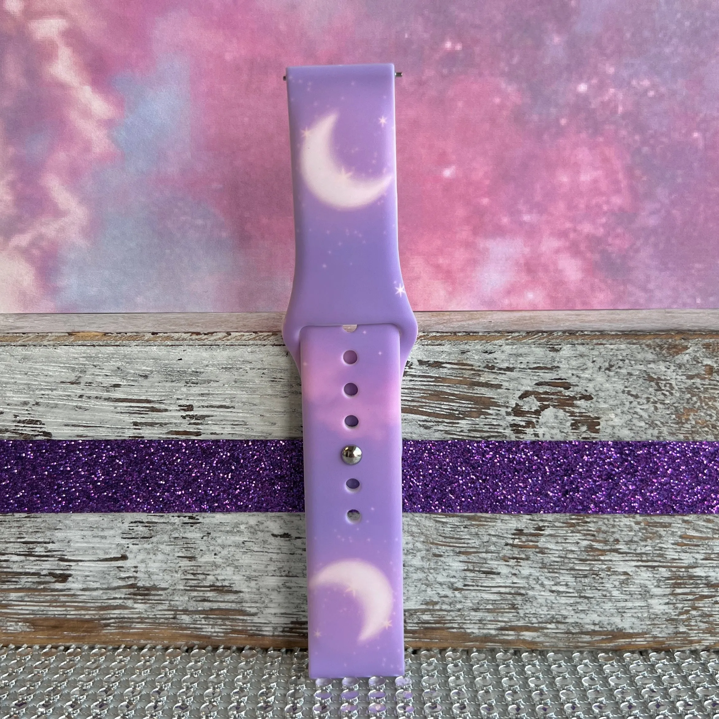 Lavender Sky Print Silicone Band For Samsung Watch