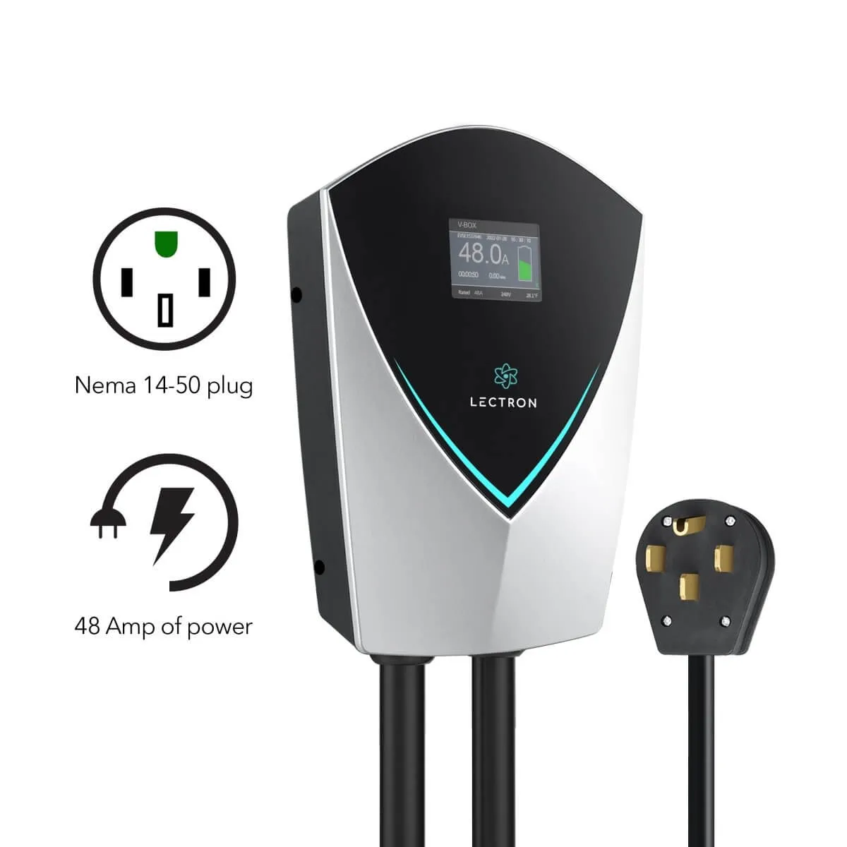 Lectron Home Level 2 J1772 V-Box EV Charging Station | 240V | 48 Amp | NEMA 14-50 / Hardwired