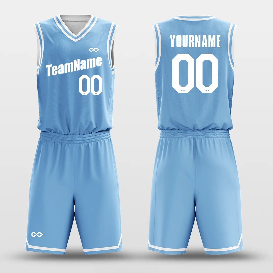 Light Blue White - Custom Basketball Jersey Design for Team