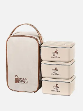 Little Surprise Box 3pcs Bento Stainless Steel Lunch Box Container set with insulated Matching lunch Bag