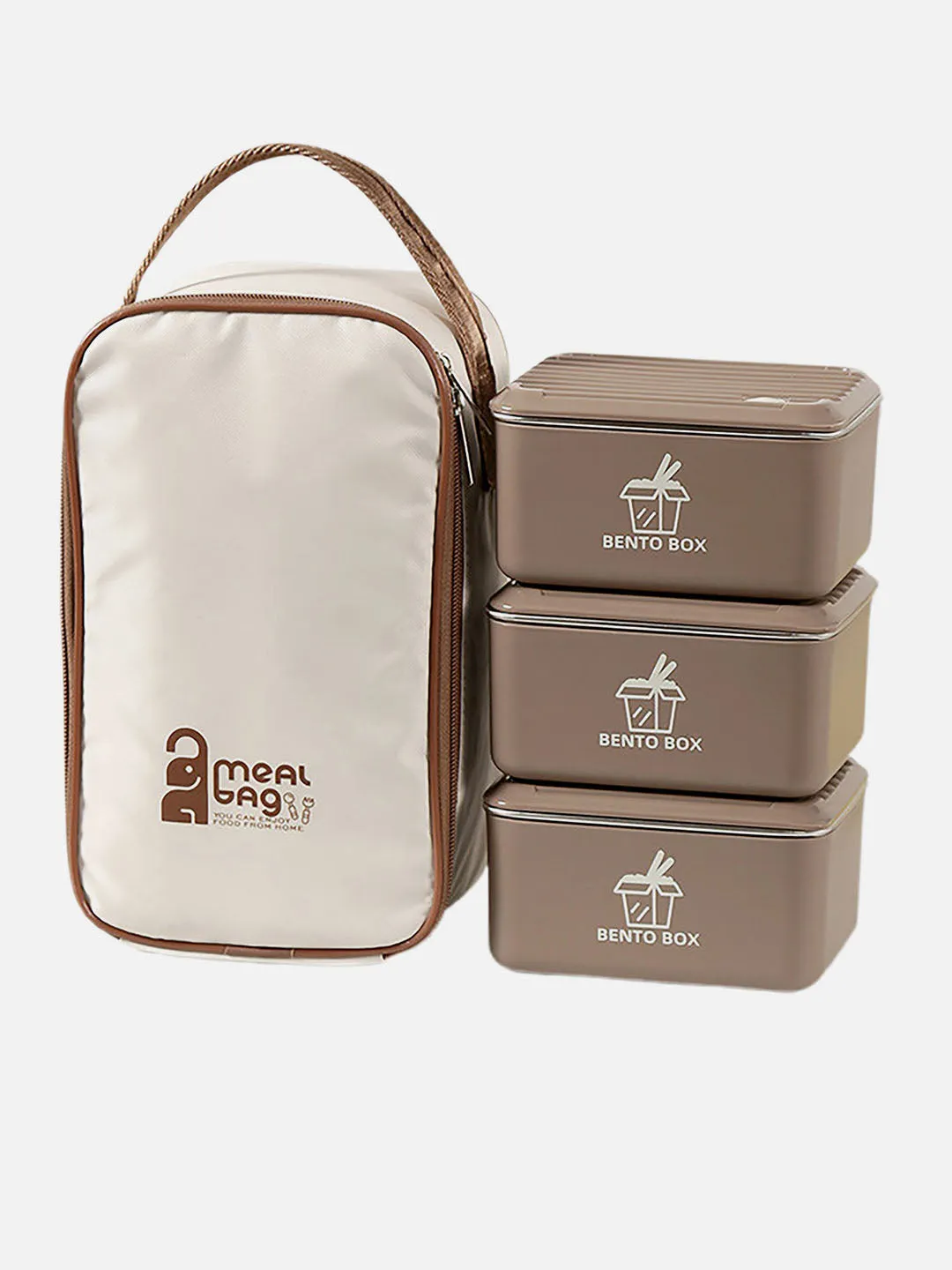 Little Surprise Box 3pcs Bento Stainless Steel Lunch Box Container set with insulated Matching lunch Bag