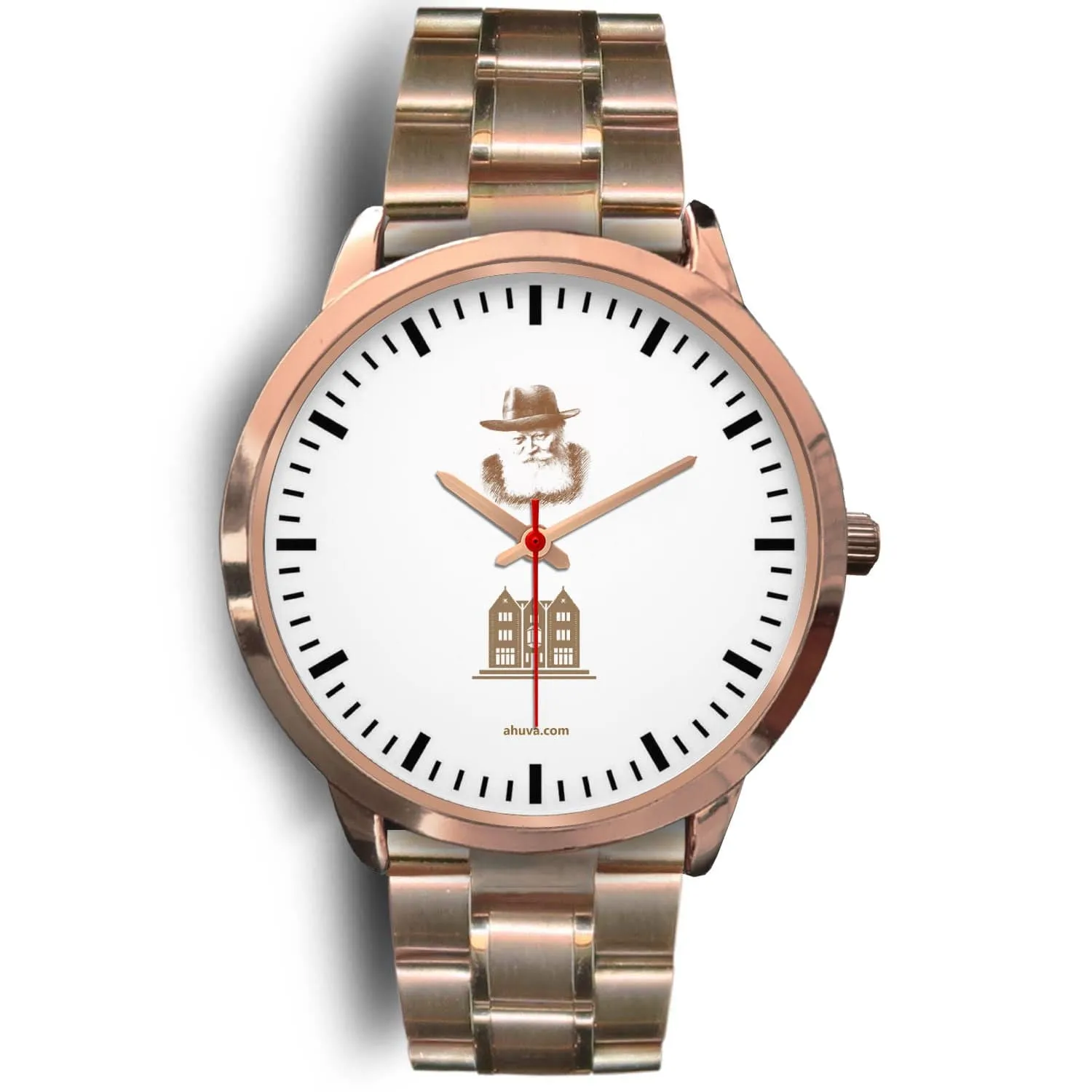 Lubavitcher Rebbe 770 Hebrew Wristwatch Rose Gold