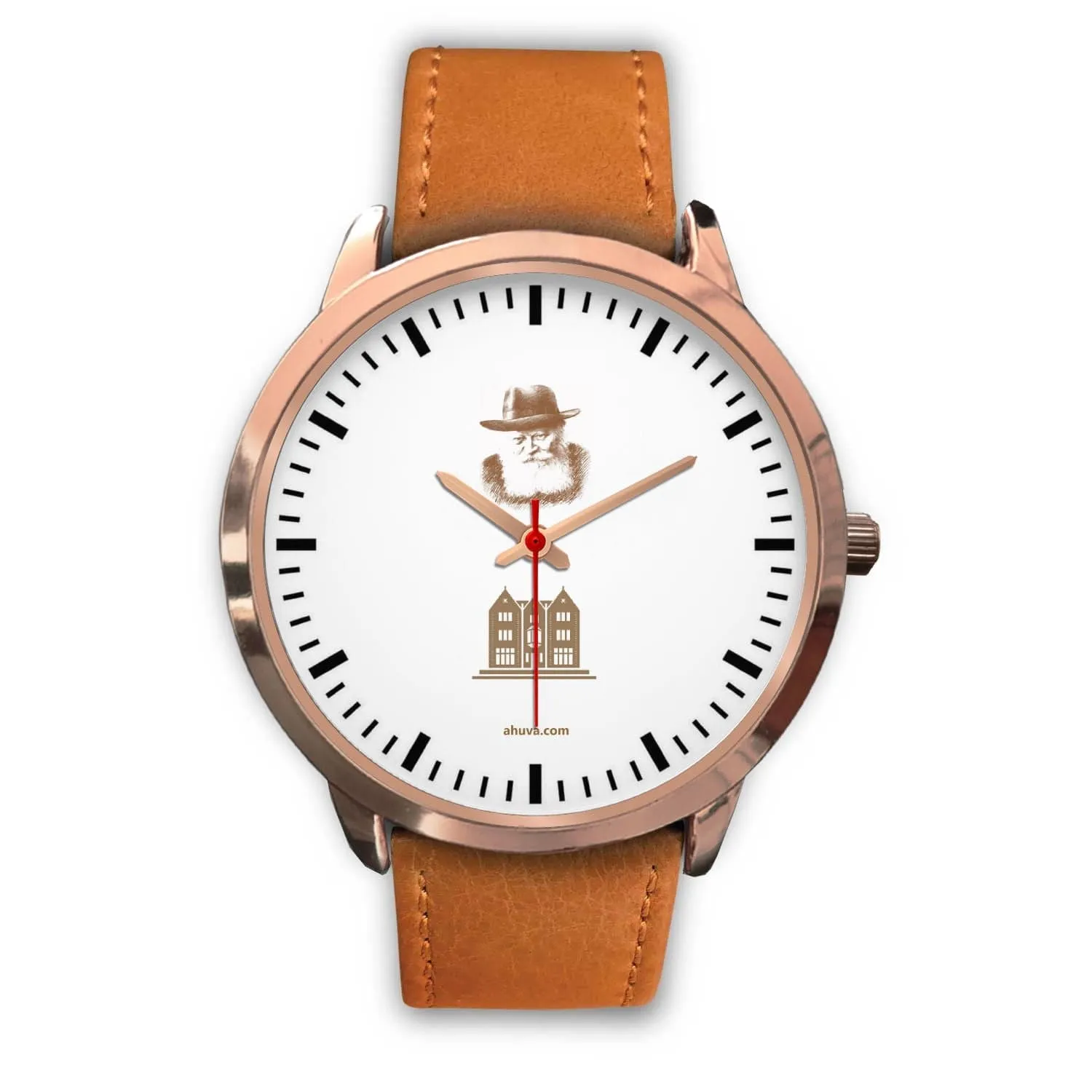 Lubavitcher Rebbe 770 Hebrew Wristwatch Rose Gold