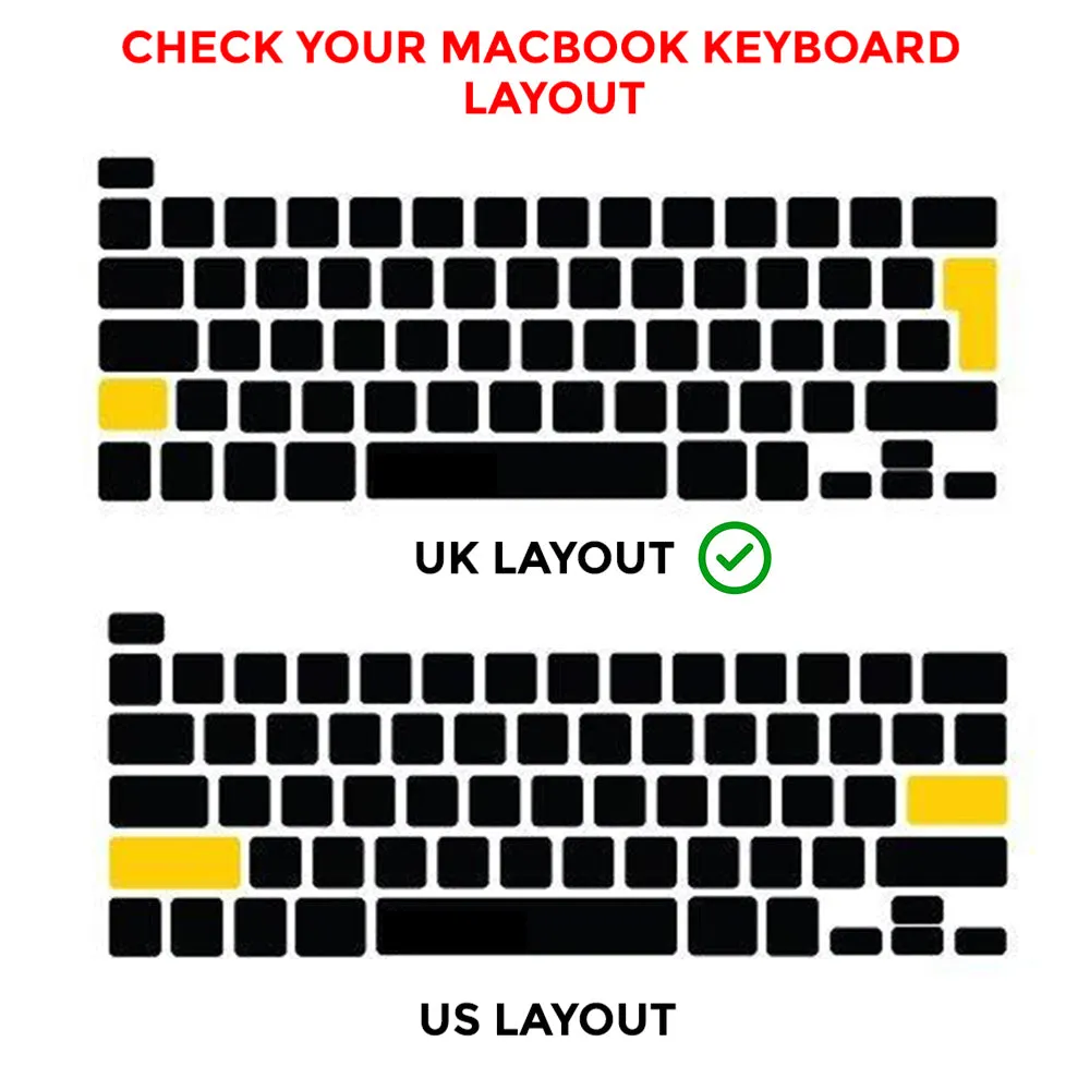 Macbook Keyboard Skin for MacBook Pro 16 inch 13 inch M1 Keyboard Cover 2019 2020 Compatible with A2338, A2289, A2251, A2141 UK English Layout Black