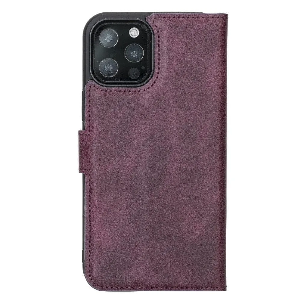 Magic iPhone 12 Series Detachable Genuine Leather Wallet Case - MW Phone Case