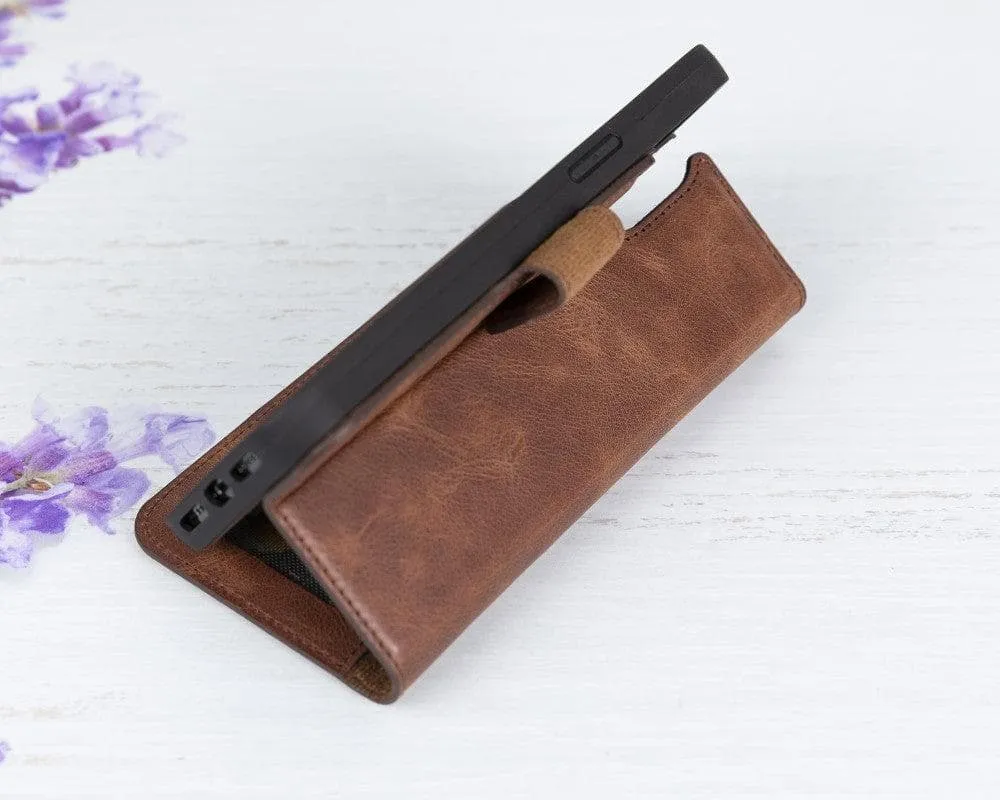 Magic iPhone 12 Series Detachable Genuine Leather Wallet Case - MW Phone Case