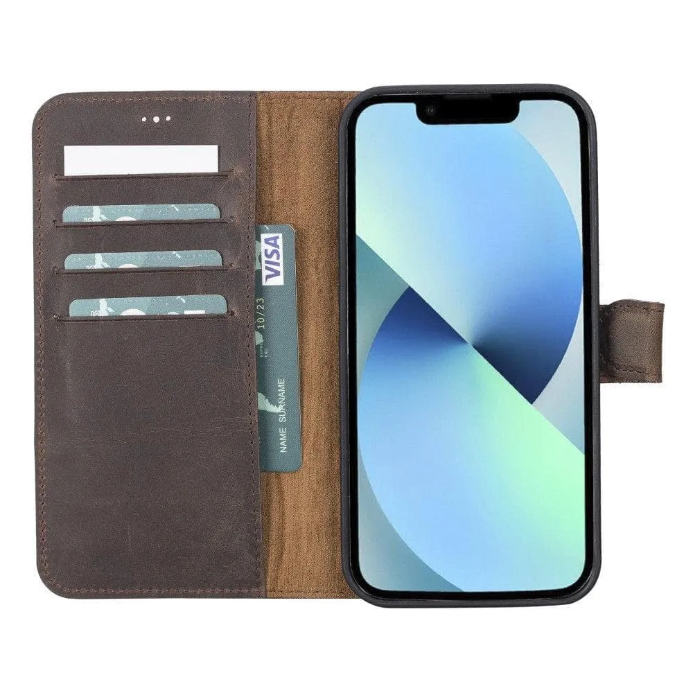 Magic iPhone 12 Series Detachable Genuine Leather Wallet Case - MW Phone Case