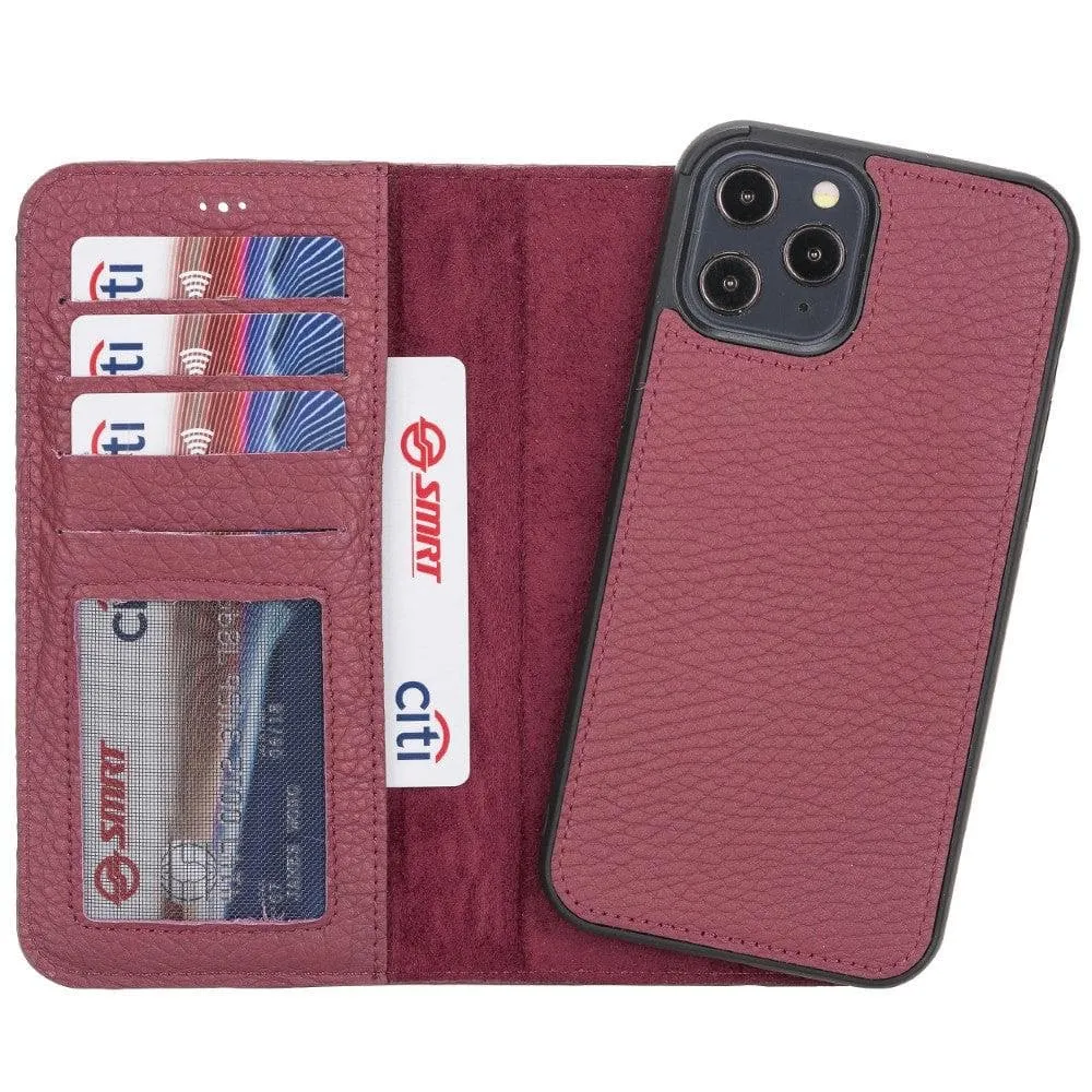 Magic iPhone 12 Series Detachable Genuine Leather Wallet Case - MW Phone Case