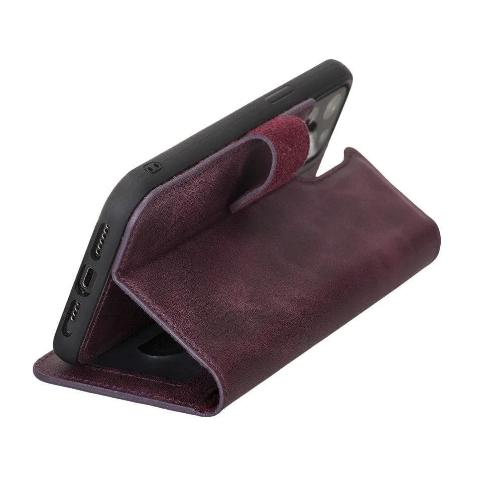 Magic iPhone 12 Series Detachable Genuine Leather Wallet Case - MW Phone Case