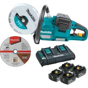 Makita 36V (18V X2) LXT‚® 9" Power Cutter Kit with Electric Brake and 4 Batteries, 5.0 Ah