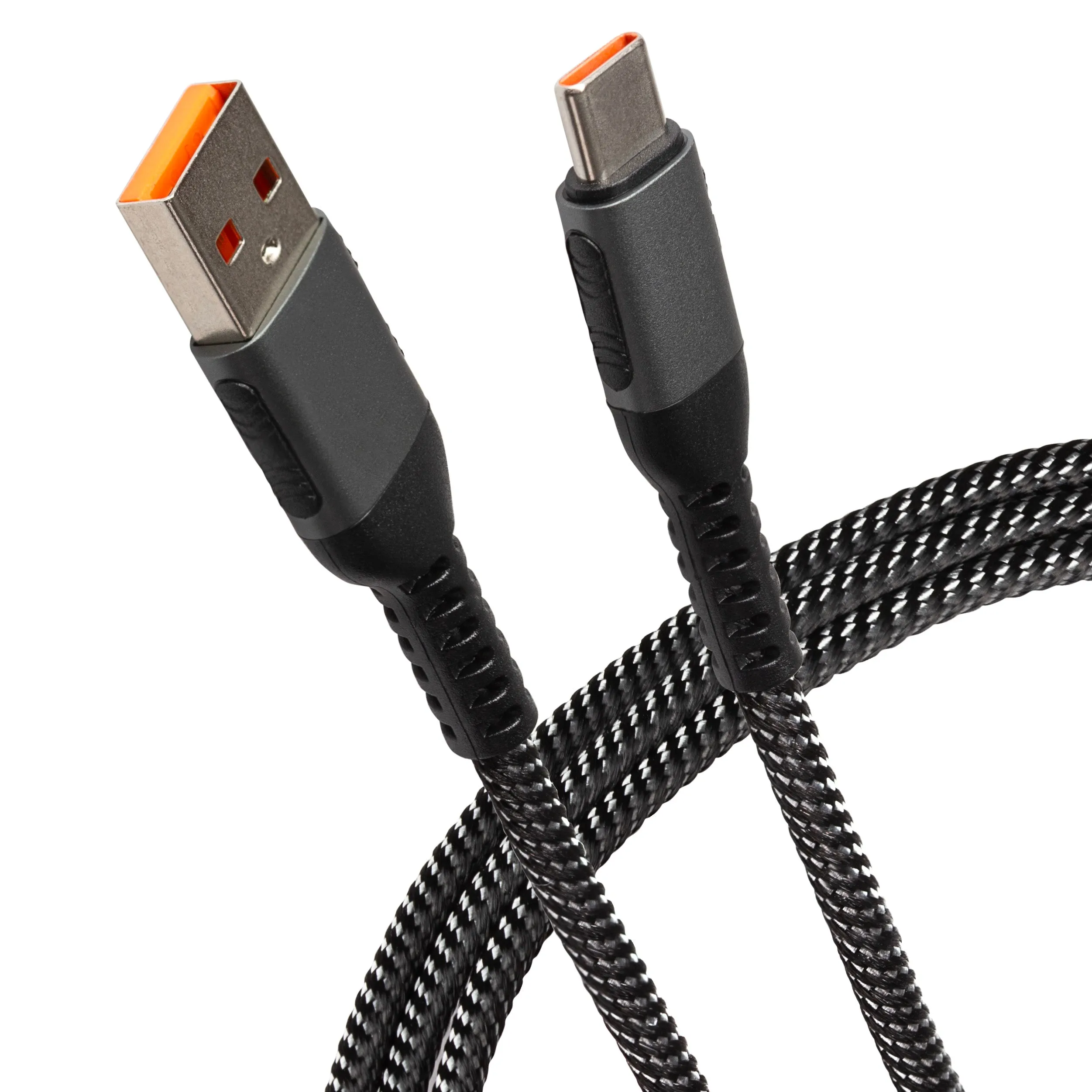 Maplin USB-C to USB-A Braided Cable - Black