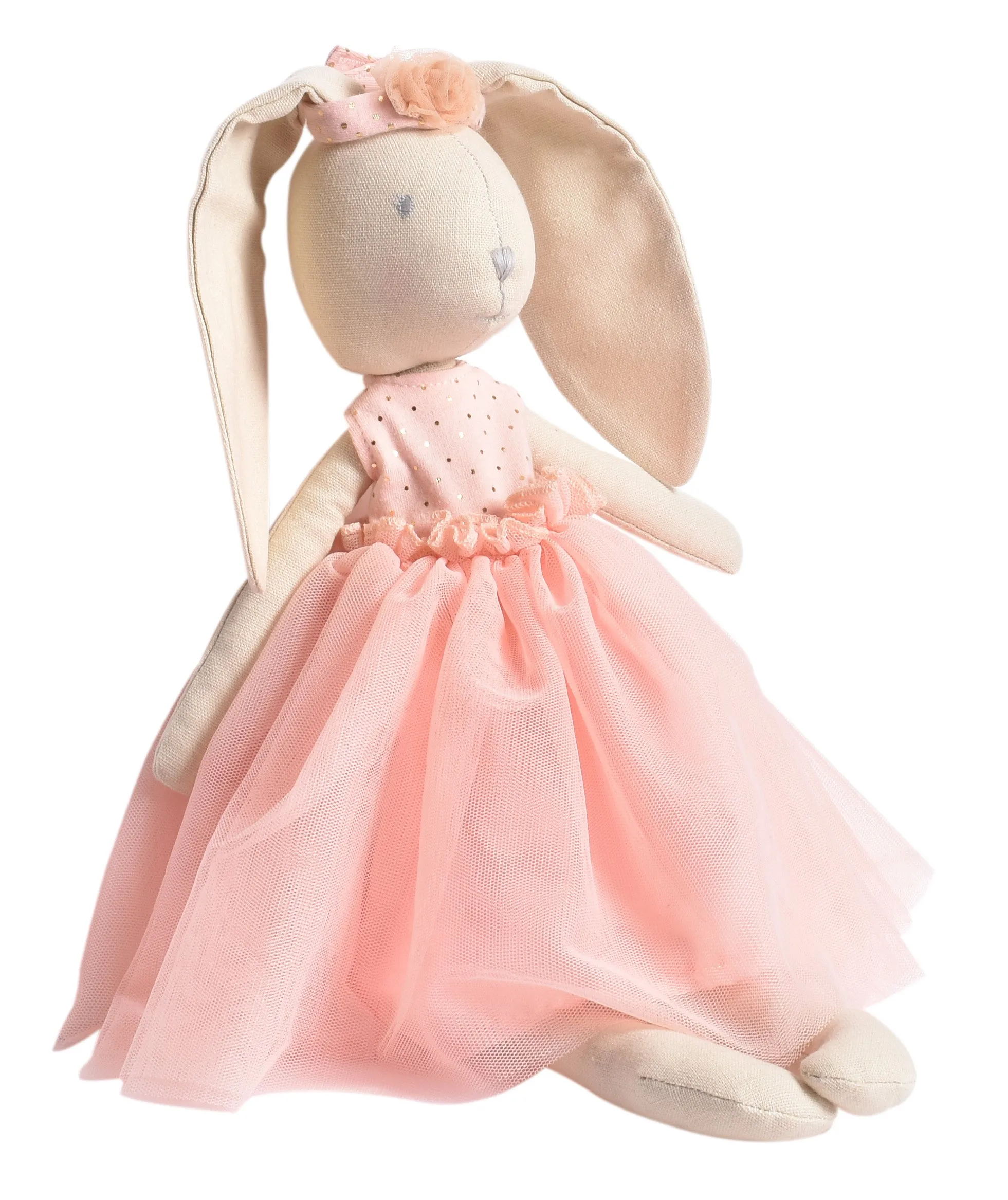 Marcella the Bunny in Ballerina Tulle Netting Pink Dress