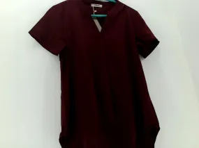 Maroon Loose Fit Short Sleeve Top - Small