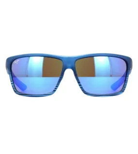 Maui Jim Men's Blue Mirror Rectangular Sunglasses