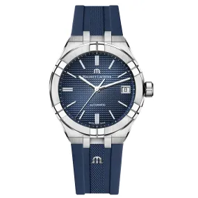 Maurice Lacroix Men's Blue Aikon Automatic Rubber Watch AI6007-SS000-430-4