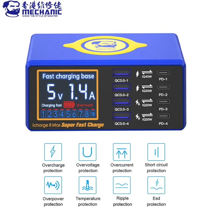 MECHANIC ICharge 8Max 8 Ports USB Wireless Charger Station