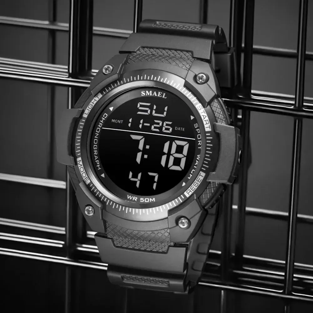 Men Watches Digital SMAEL Watch Waterproof LED Clock Alarm reloj hombre Stopwatch Black Wristwatch 1335 Sport Watches Digital