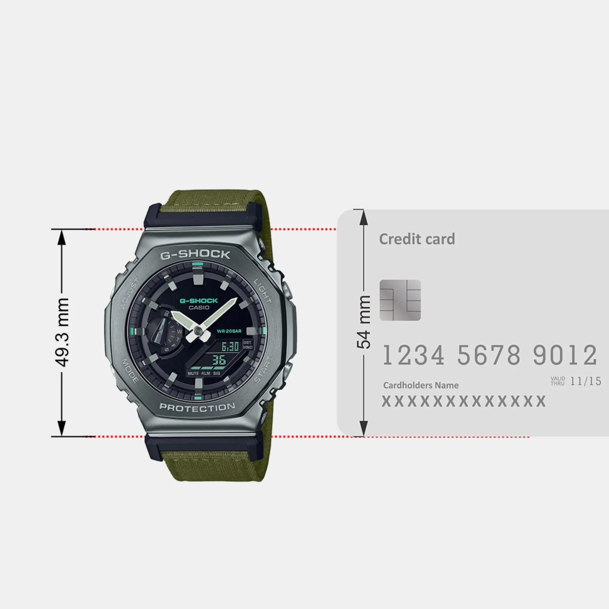 Men's Grey Analog-Digital Cloth Watch G1374 - GM-2100CB-3ADR