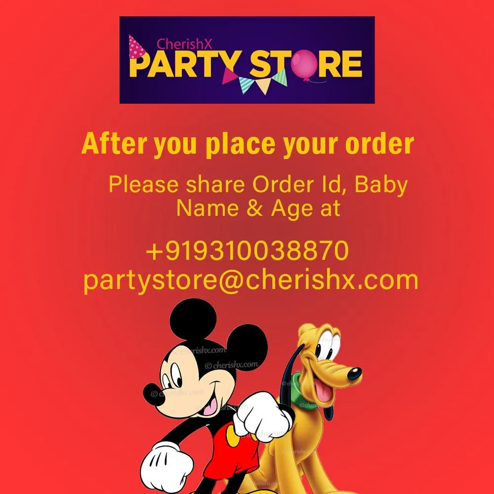 Mickey Mouse Personalized Backdrop for Kids Birthday - Flex banner