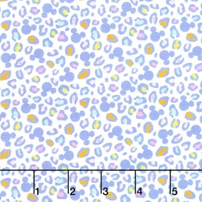 Mickey Mouse Play All Day - Mickey Ears Animal Print Periwinkle Yardage