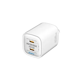 MICRODIA SMARTCube™ Nano 45W, GaN Wall Charger, Dual Port USB-C PD3.1