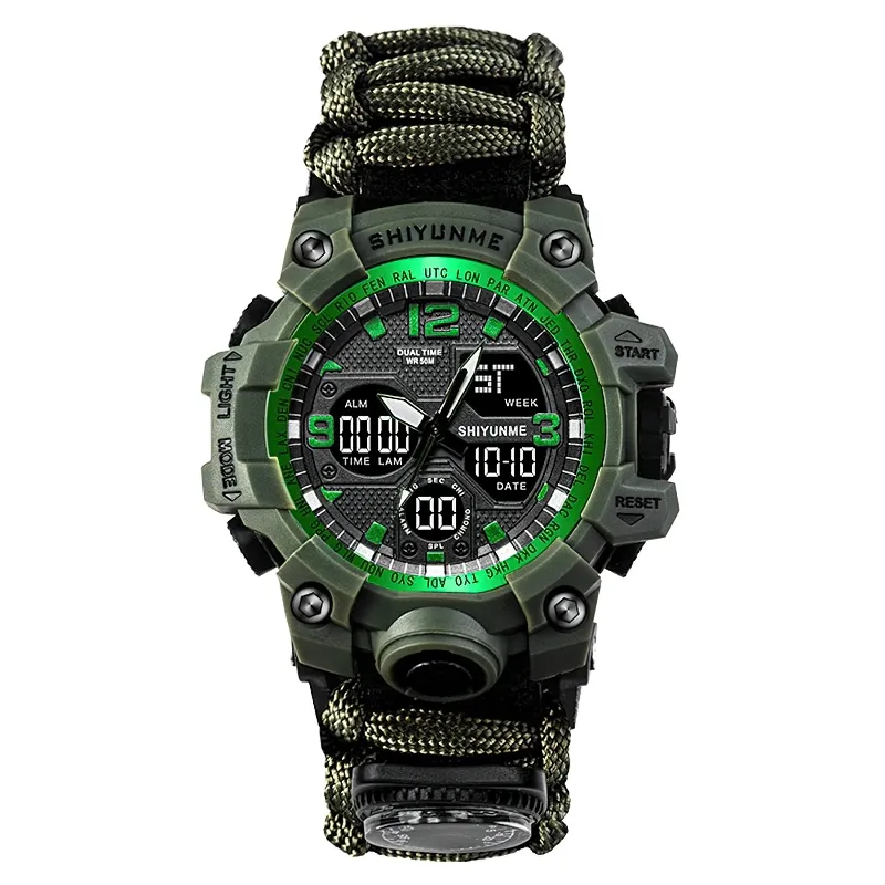 Military Waterproof Digital Watch With Compass For Men / Accessories For Outdoor Survival