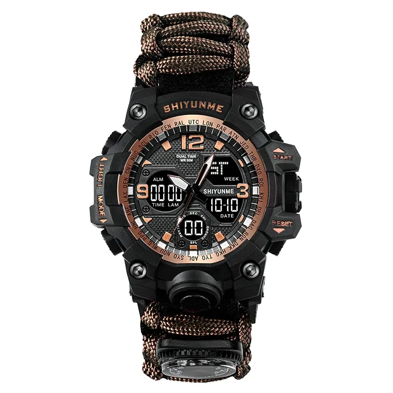 Military Waterproof Digital Watch With Compass For Men / Accessories For Outdoor Survival