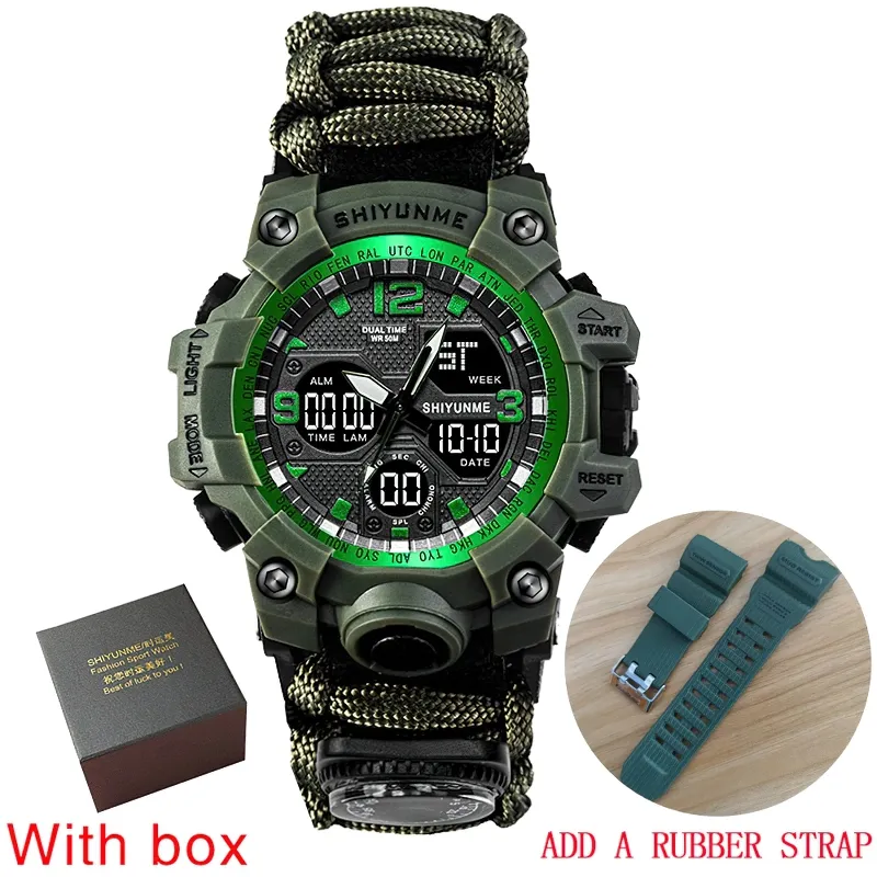 Military Waterproof Digital Watch With Compass For Men / Accessories For Outdoor Survival