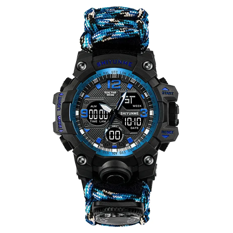 Military Waterproof Digital Watch With Compass For Men / Accessories For Outdoor Survival