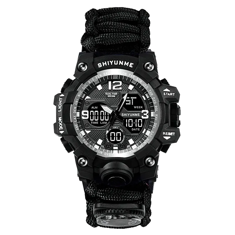 Military Waterproof Digital Watch With Compass For Men / Accessories For Outdoor Survival