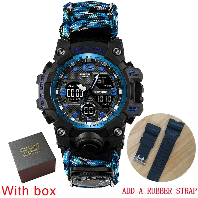 Military Waterproof Digital Watch With Compass For Men / Accessories For Outdoor Survival