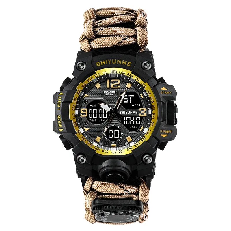 Military Waterproof Digital Watch With Compass For Men / Accessories For Outdoor Survival