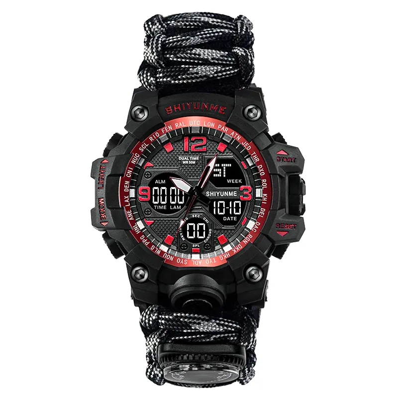 Military Waterproof Digital Watch With Compass For Men / Accessories For Outdoor Survival