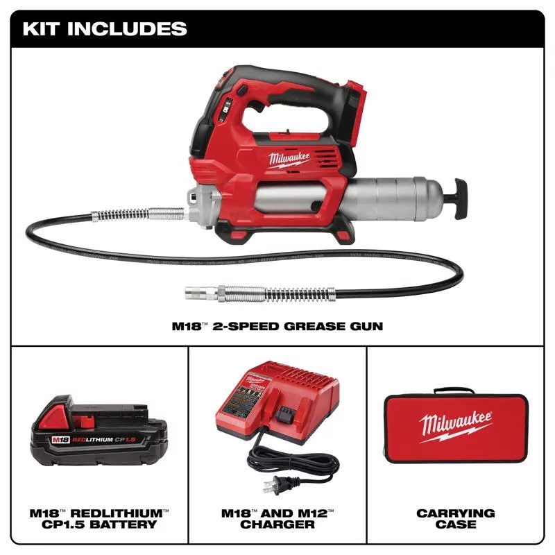 Milwaukee M18 Cordless Grease Gun Kit Kit (Battery & Charger) 14 oz