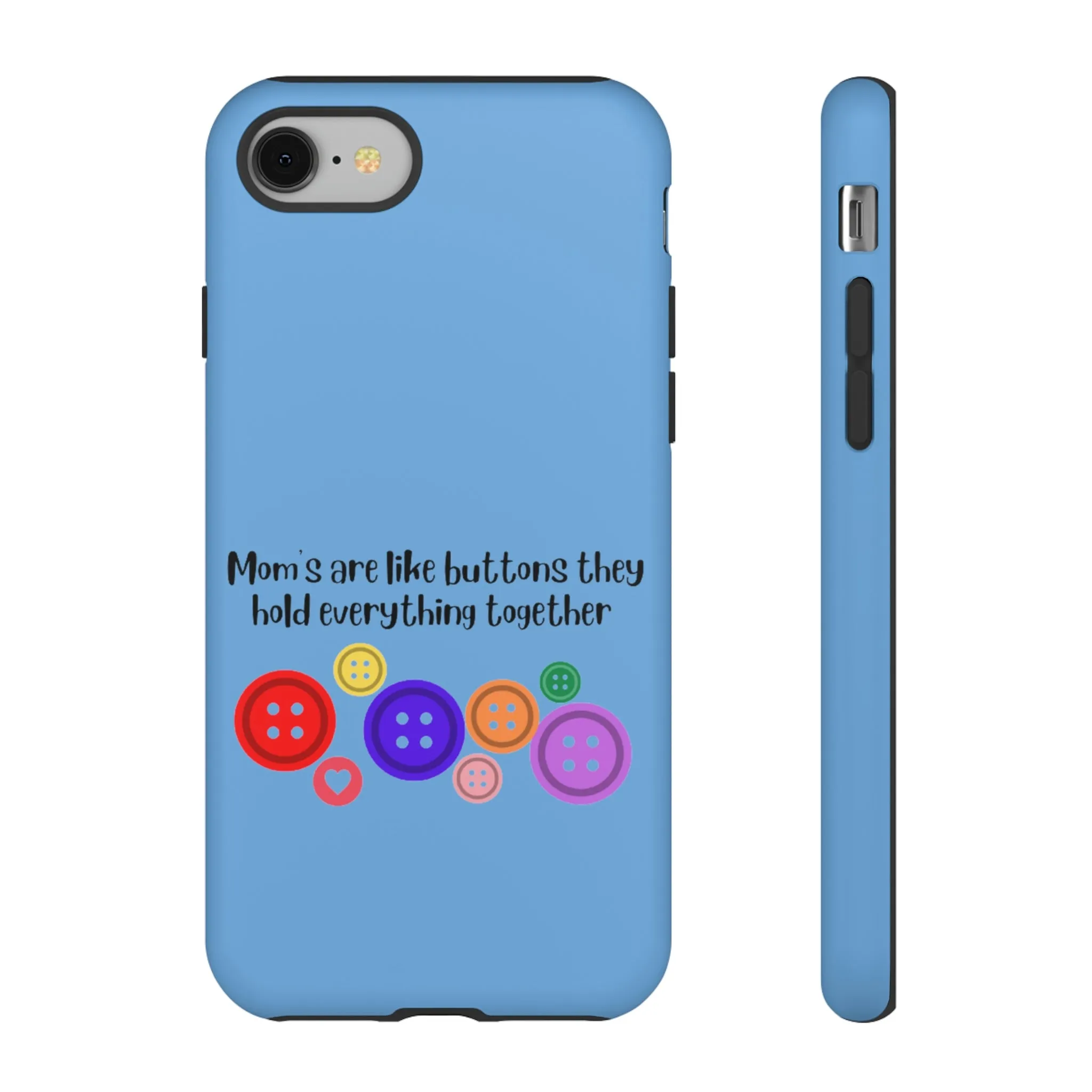 mom buttons blue Tough Cases