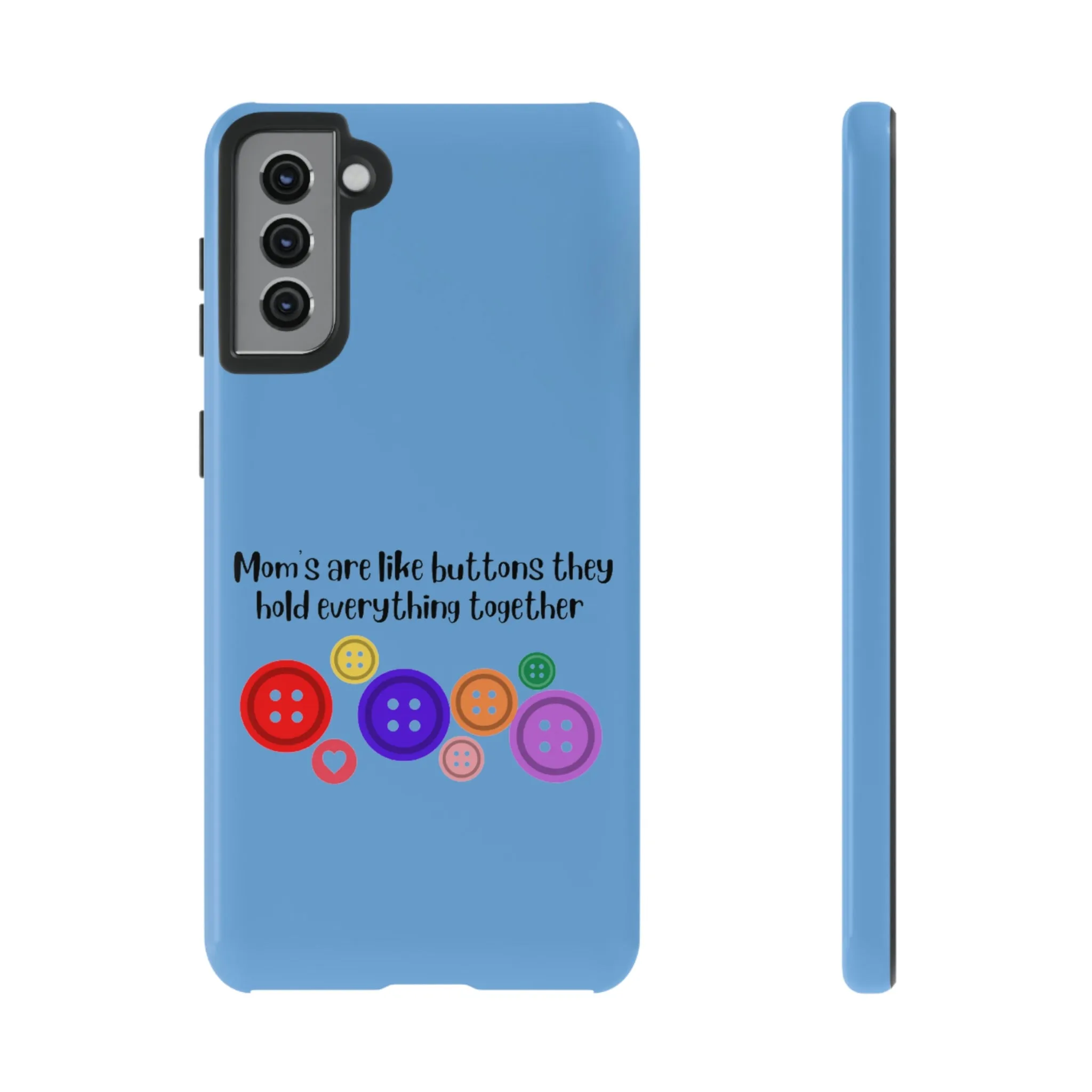 mom buttons blue Tough Cases