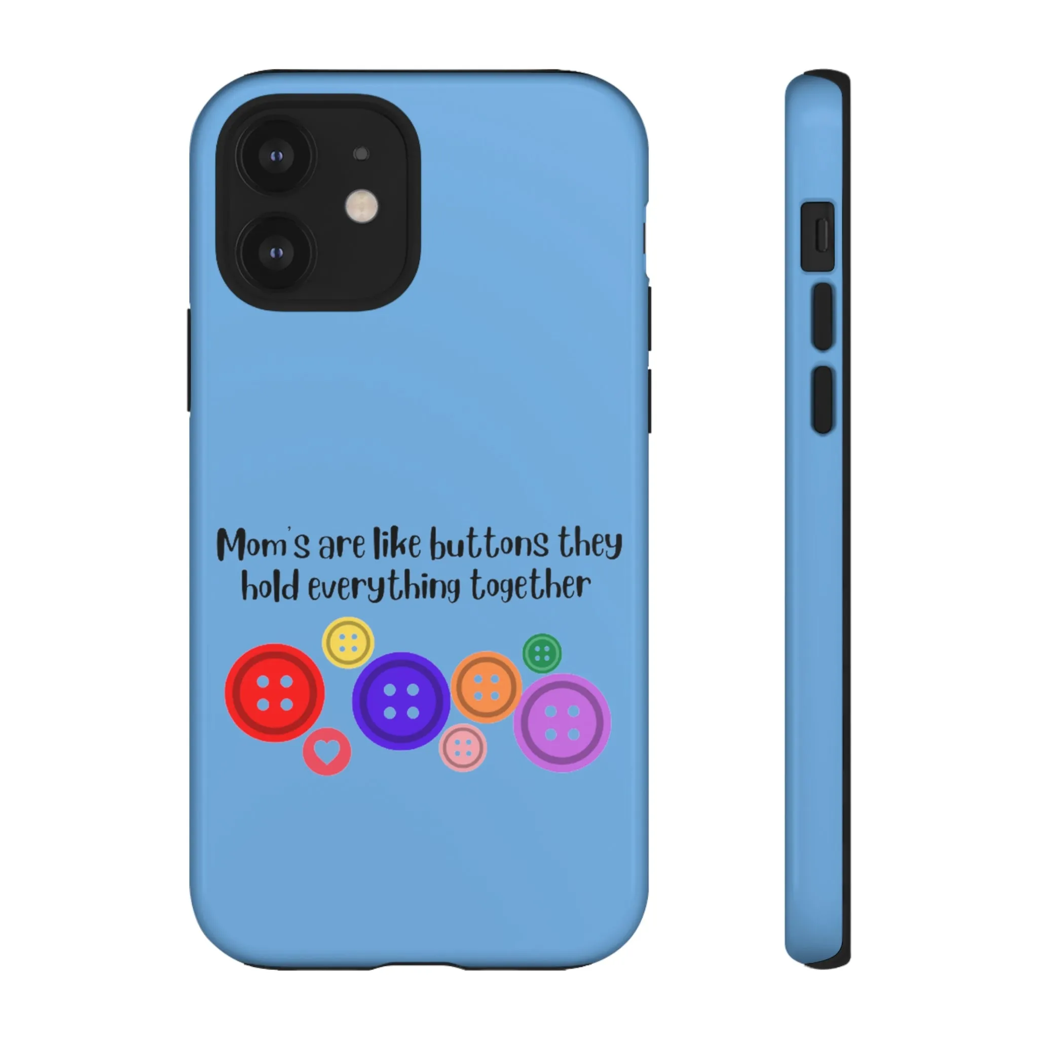 mom buttons blue Tough Cases