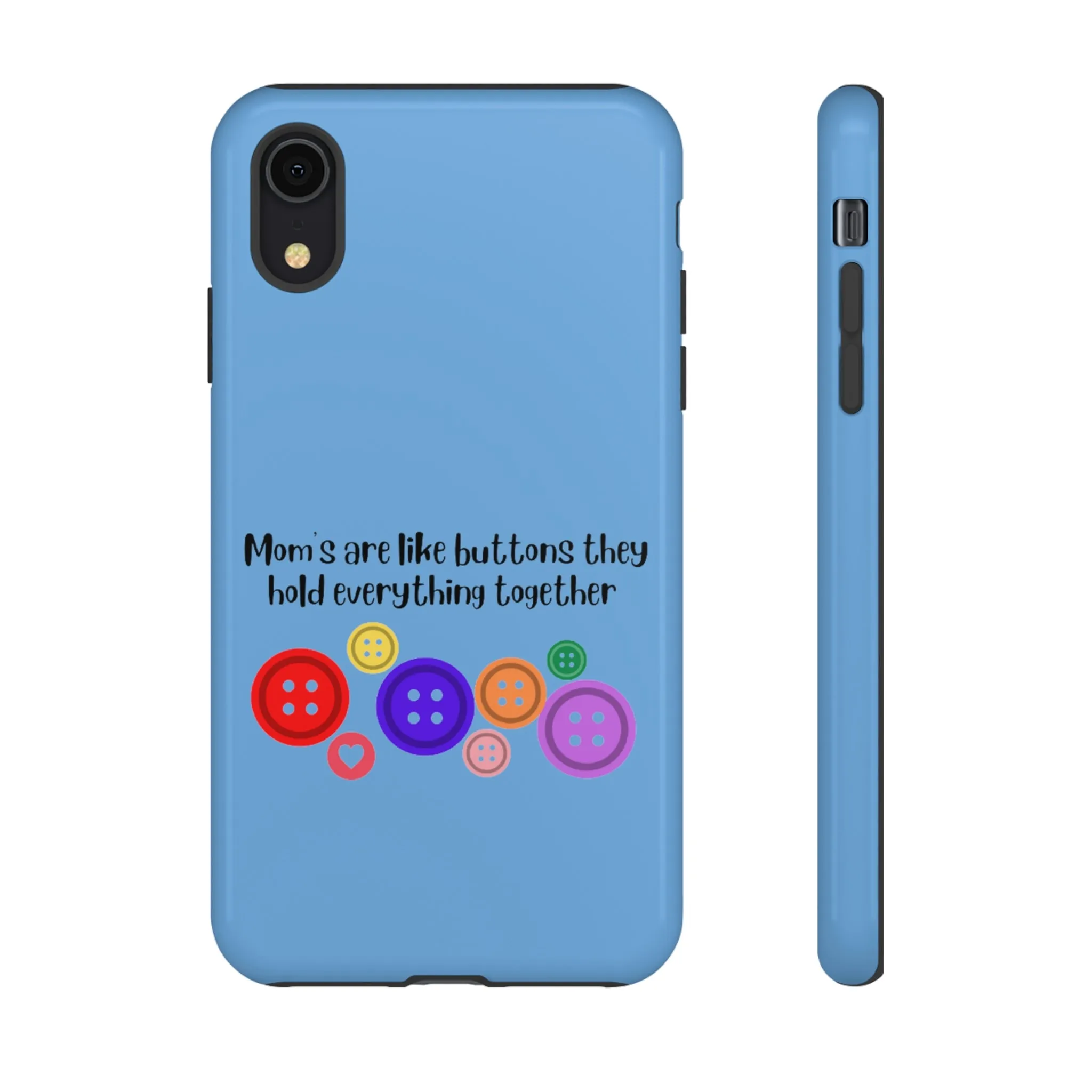 mom buttons blue Tough Cases