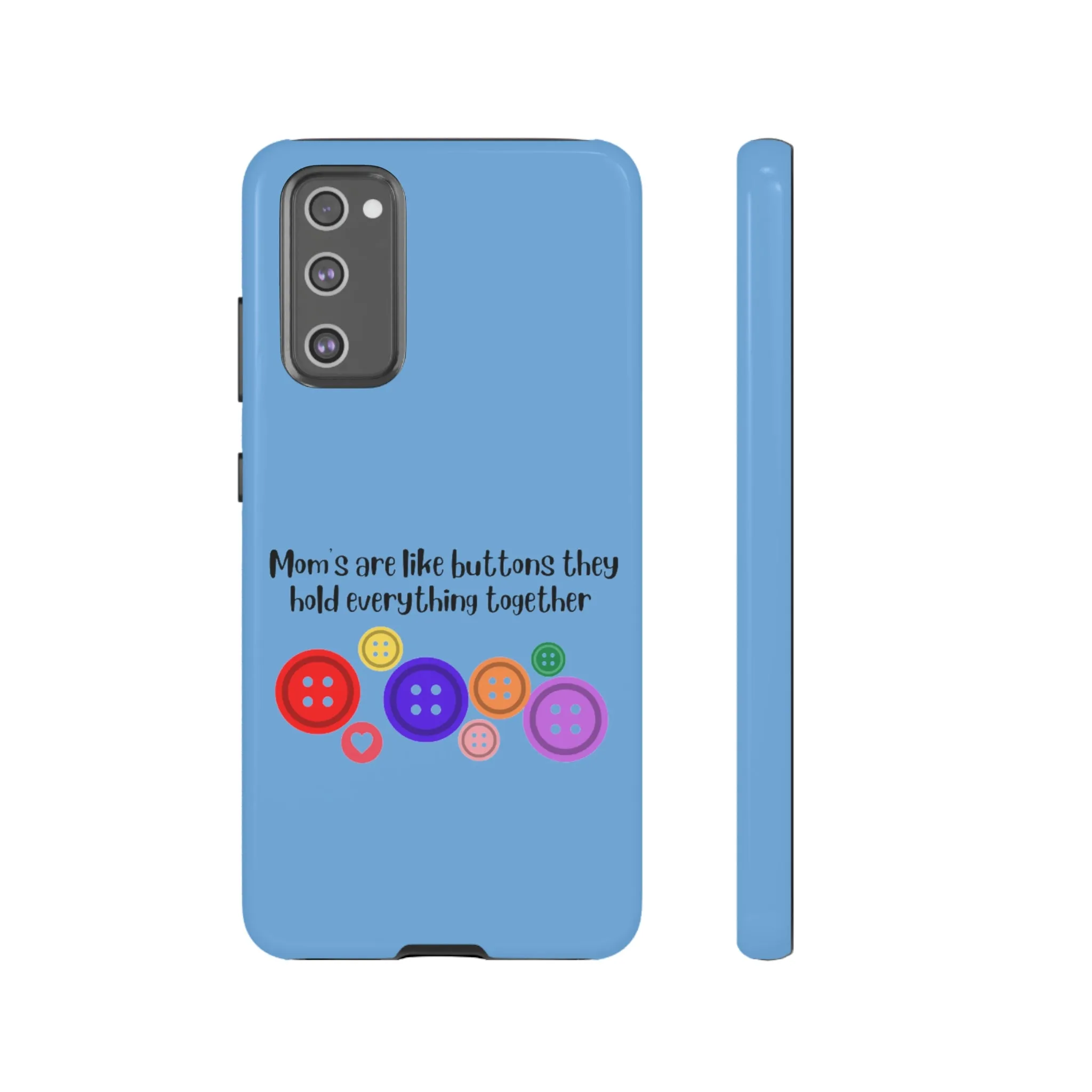 mom buttons blue Tough Cases