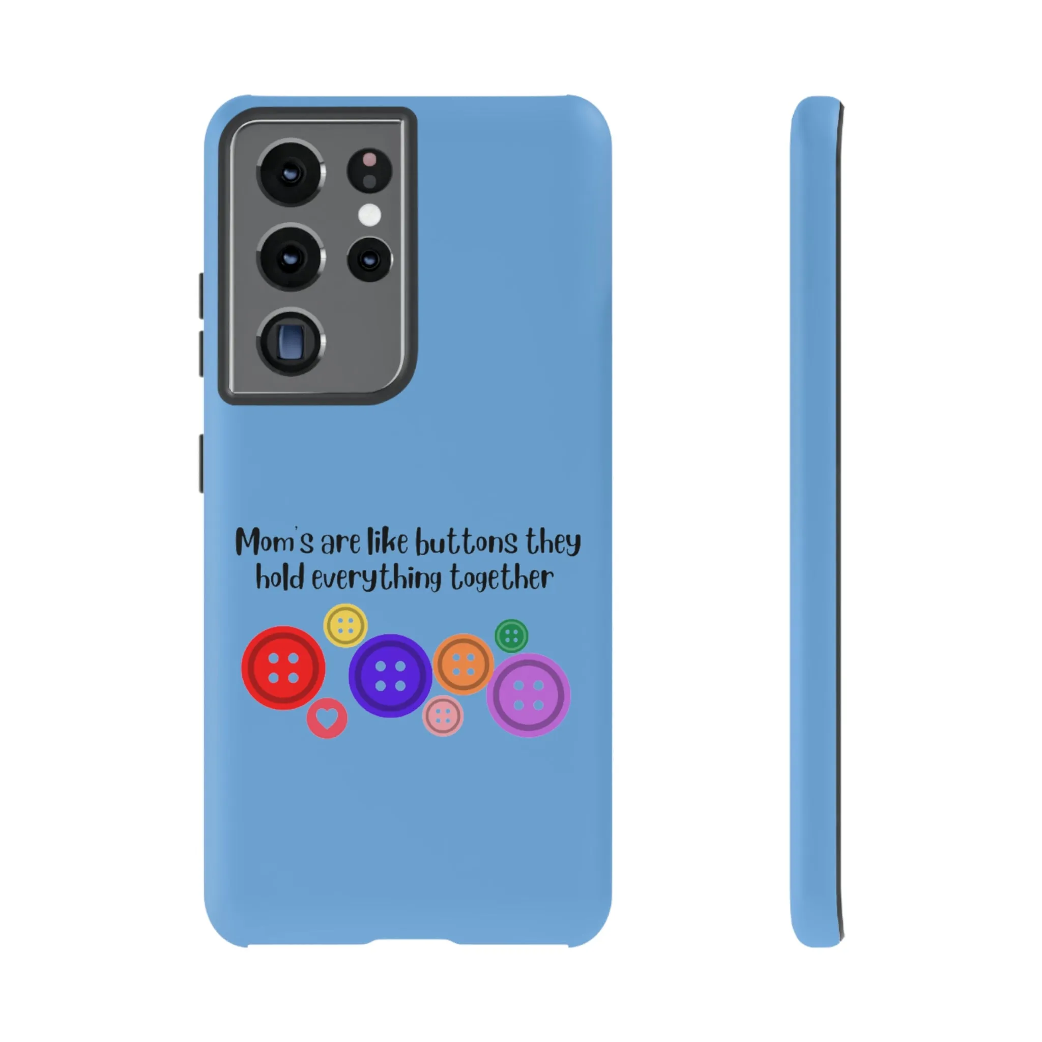 mom buttons blue Tough Cases